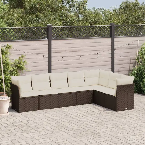 Gossi set canapele de gradina cu perne, 7 piese, maro, poliratan