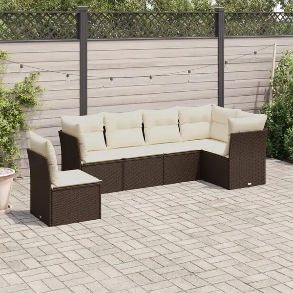 Gossi set canapele de gradina cu perne, 7 piese, maro, poliratan