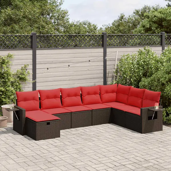 Gossi set canapele de gradina cu perne, 8 piese, maro, poliratan