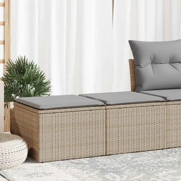 Gossi set canapele gradina cu perne 2 piese bej poliratan/lemn acacia