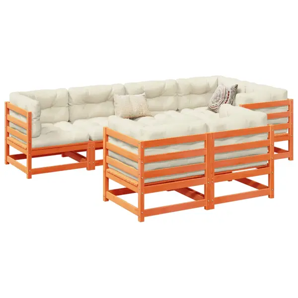 Gossi set canapele gradina cu perne, 7 piese, maro, lemn masiv de pin