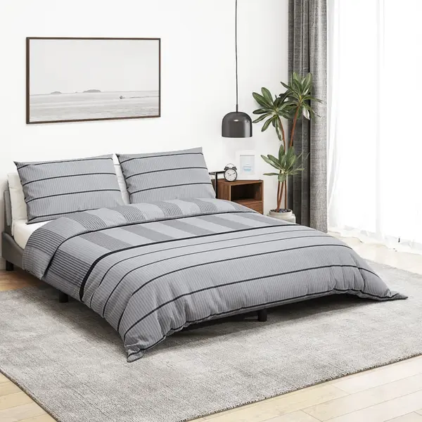 Gossi set cu husa de pilota, gri, 200x220 cm, bumbac