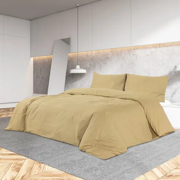 Gossi set cu husa de pilota, gri taupe, 135x200 cm, microfibra