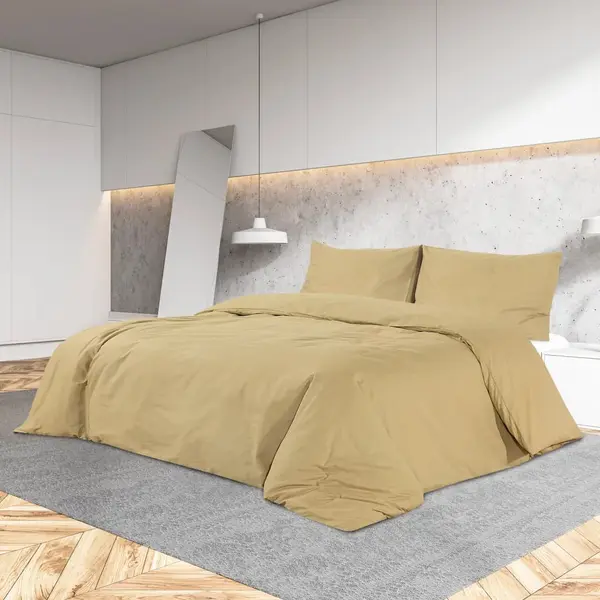 Gossi set cu husa de pilota, gri taupe, 200x200 cm, microfibra