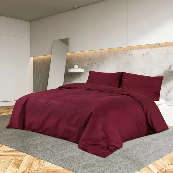 Gossi set cu husa de pilota, rosu bordo, 135x200 cm, microfibra