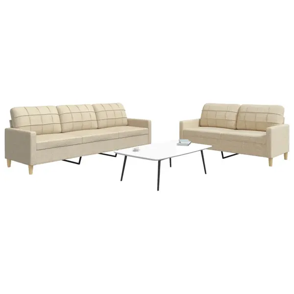 Gossi set de canapele, 2 piese, crem, material textil
