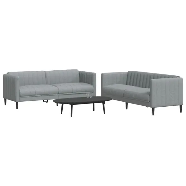 Gossi set de canapele, 2 piese, gri deschis, material textil