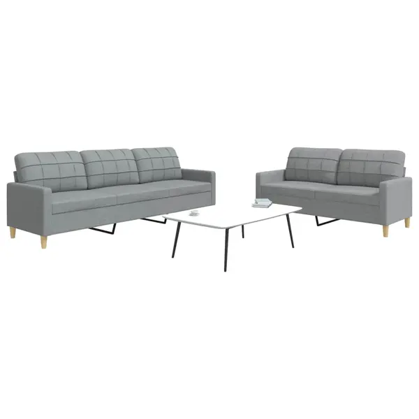Gossi set de canapele, 2 piese, gri deschis, material textil