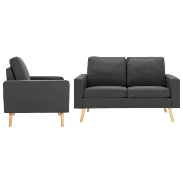 Gossi set de canapele, 2 piese, gri inchis, material textil