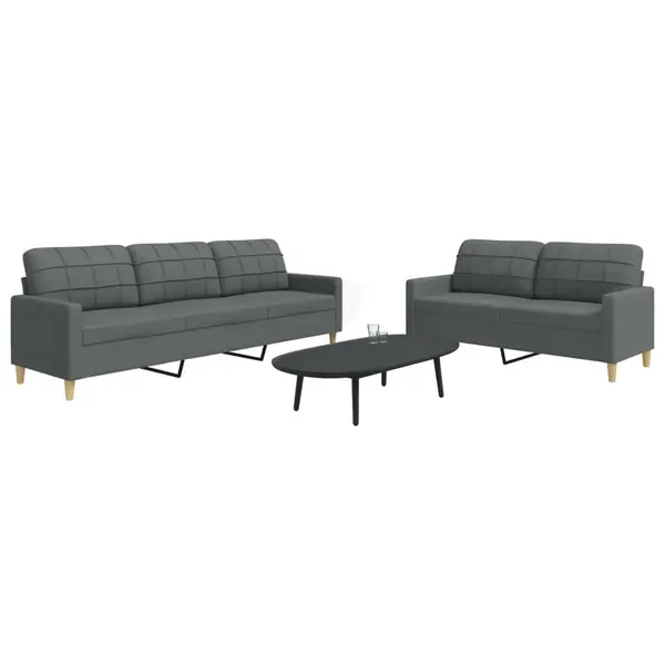 Gossi set de canapele, 2 piese, gri inchis, material textil