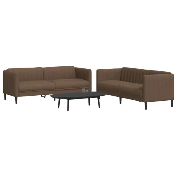 Gossi set de canapele, 2 piese, maro, textil
