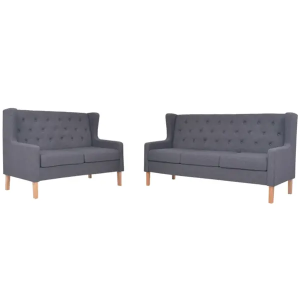 Gossi set de canapele, 2 piese, material textil, gri