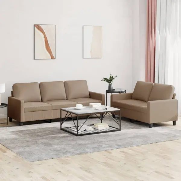 Gossi set de canapele cu perne, 2 piese, cappuccino, piele ecologica