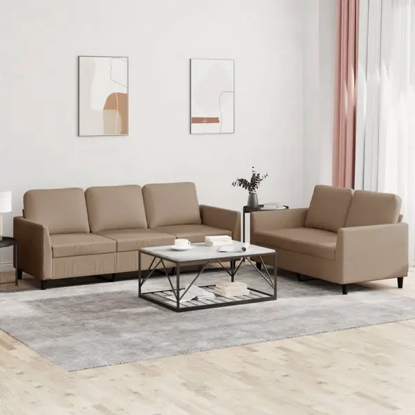 Gossi set de canapele cu perne, 2 piese, cappuccino, piele ecologica