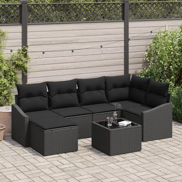 Gossi set de canapele de gradina cu perne bej ratan polimeric