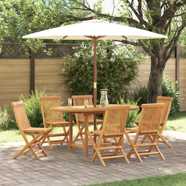 Gossi set de dining pentru gradina din lemn solid de tec de 7 piese