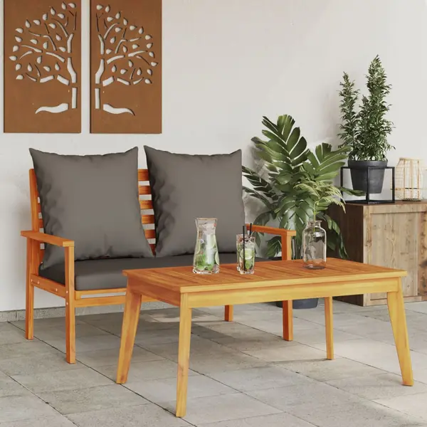 Gossi set de gradina cu perna, lemn masiv de acacia