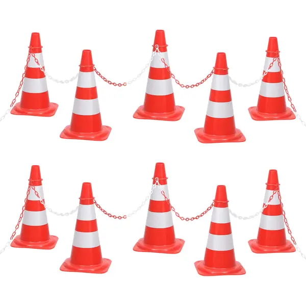 Gossi set de lant si con, lant 10 m, rosu si alb