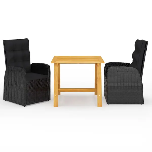 Gossi set de masa pentru gradina, 3 piese, negru