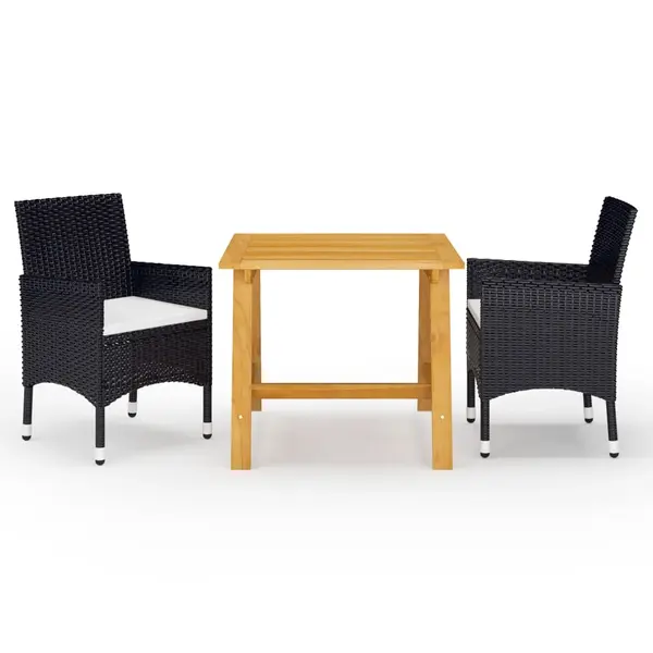 Gossi set de masa pentru gradina, 3 piese, negru