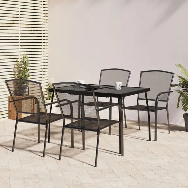 Gossi set de masa pentru gradina, 5 piese, antracit, otel