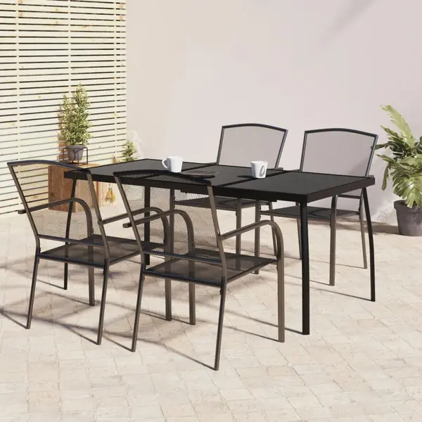 Gossi set de masa pentru gradina, 5 piese, antracit, otel