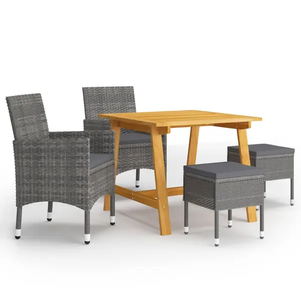 Gossi set de masa pentru gradina, 5 piese, gri