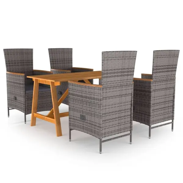 Gossi set de masa pentru gradina, 5 piese, gri