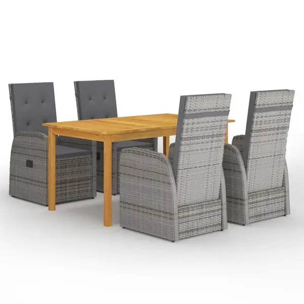 Gossi set de masa pentru gradina, 5 piese, gri