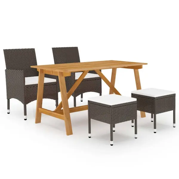 Gossi set de masa pentru gradina, 5 piese, maro