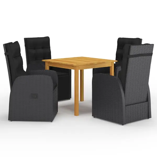 Gossi set de masa pentru gradina, 5 piese, negru