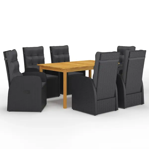 Gossi set de masa pentru gradina, 7 piese, negru