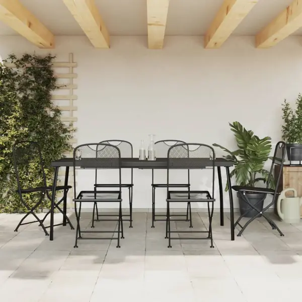 Gossi set de masa pentru gradina, 7 piese, plasa metalica antracit