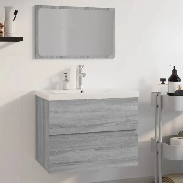 Gossi set de mobilier de baie, gri sonoma, lemn prelucrat