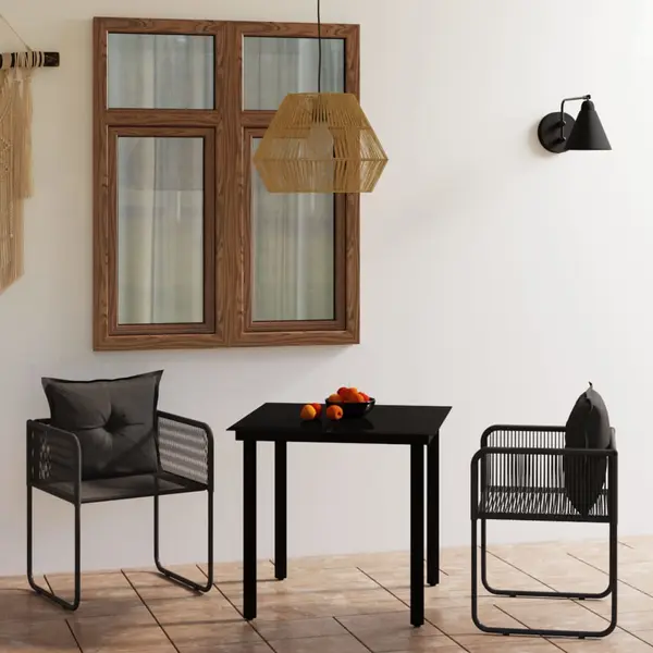 Gossi set de mobilier pentru gradina, 3 piese, negru