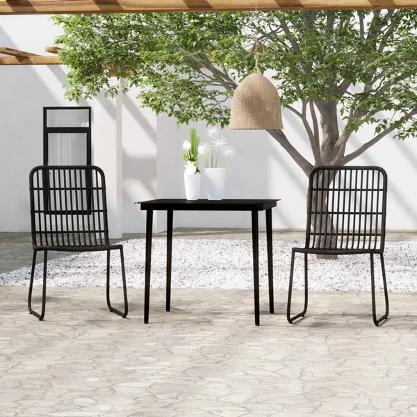 Gossi set de mobilier pentru gradina, 3 piese, negru