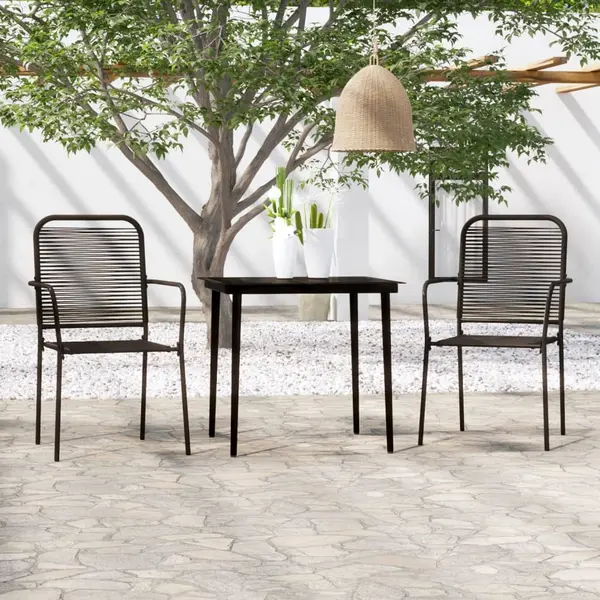 Gossi set de mobilier pentru gradina, 3 piese, negru