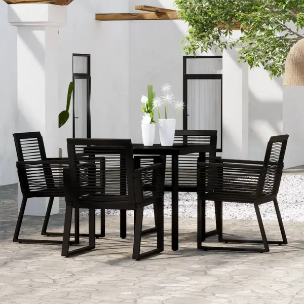 Gossi set de mobilier pentru gradina, 5 piese, negru