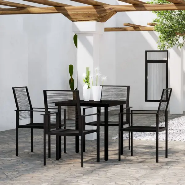 Gossi set de mobilier pentru gradina, 5 piese, negru
