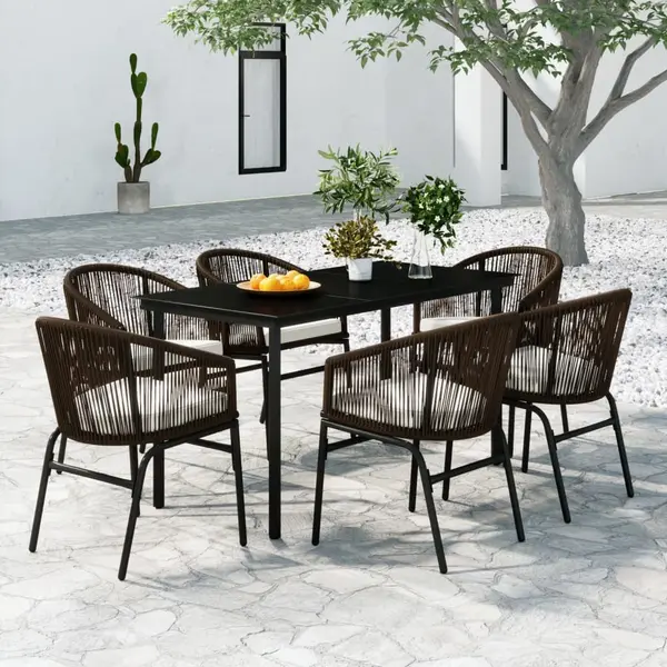 Gossi set de mobilier pentru gradina, 7 piese, maro