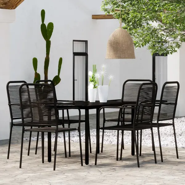 Gossi set de mobilier pentru gradina, 7 piese, negru