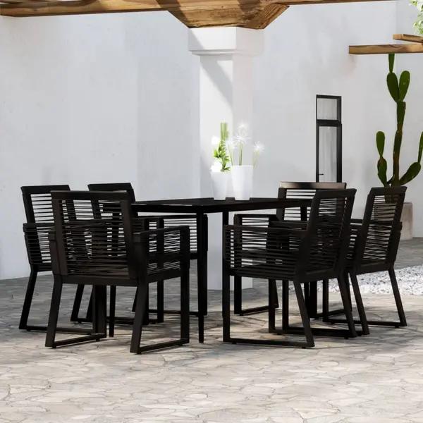 Gossi set de mobilier pentru gradina, 7 piese, negru