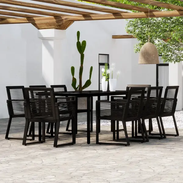 Gossi set de mobilier pentru gradina, 9 piese, negru