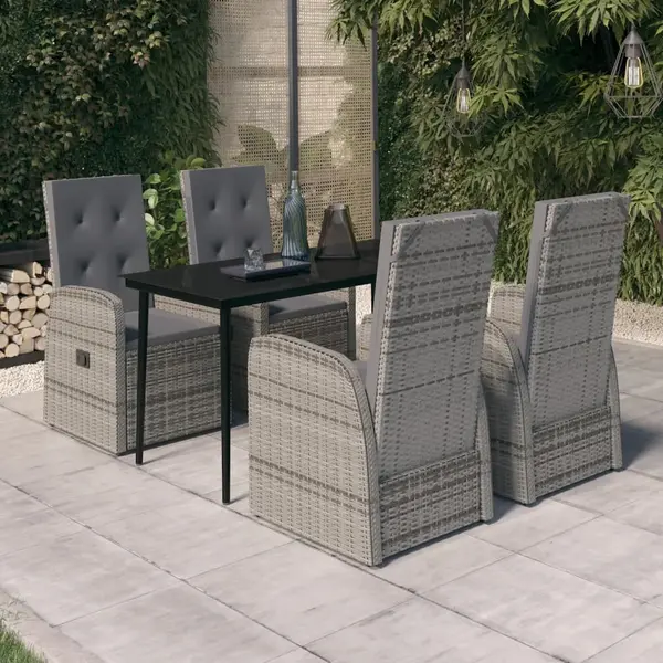 Gossi set de mobilier pentru gradina, cu perne, 5 piese, gri