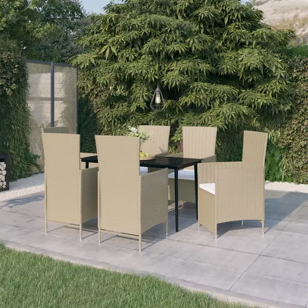 Gossi set de mobilier pentru gradina, cu perne, 7 piese, bej