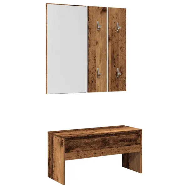 Gossi set de mobilier pentru hol lemn vechi din lemn prelucrat