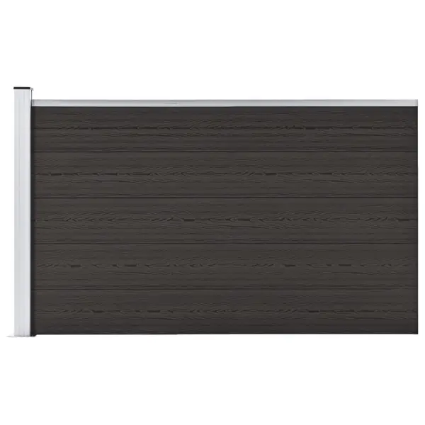 Gossi set de panouri de gard, negru, 175x105 cm, wpc