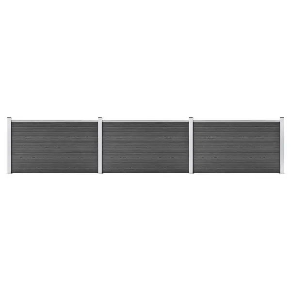 Gossi set de panouri de gard, negru, 526 x 105 cm, wpc