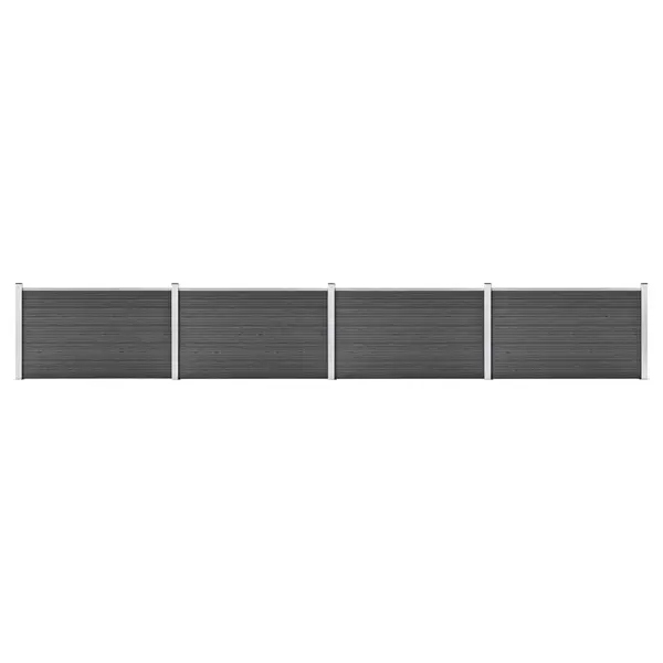 Gossi set de panouri de gard, negru, 699 x 105 cm, wpc