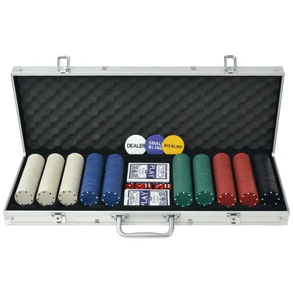 Gossi set de poker cu 500 de jetoane din aluminiu